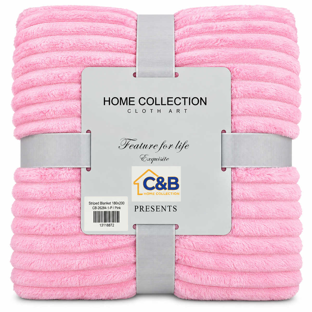 Stripped Blanket 180x200-Pink