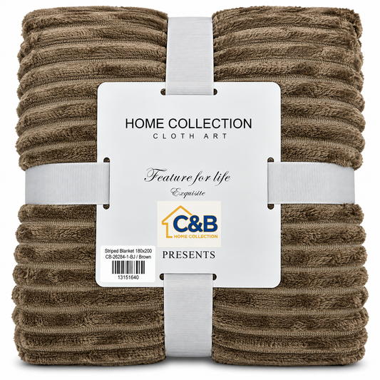 Stripped Blanket 180x200-Brown