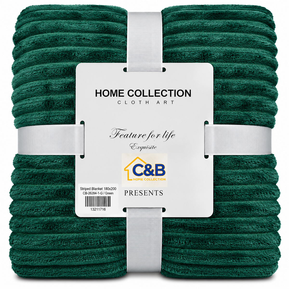 Stripped Blanket 180x200-Green