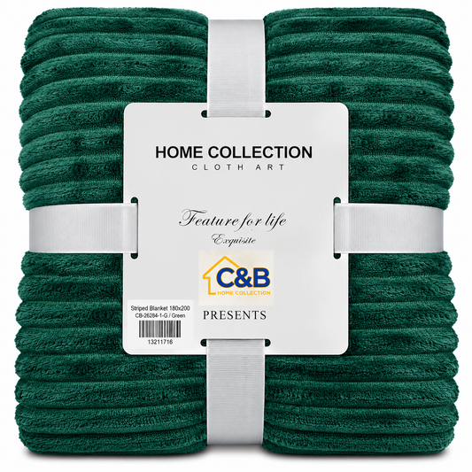 Stripped Blanket 180x200-Green