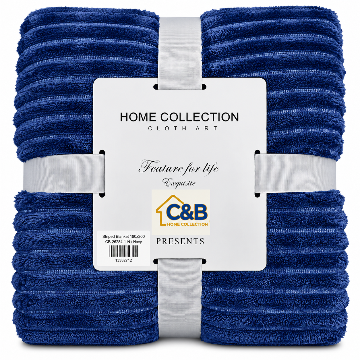 Stripped Blanket 180x200-Navy