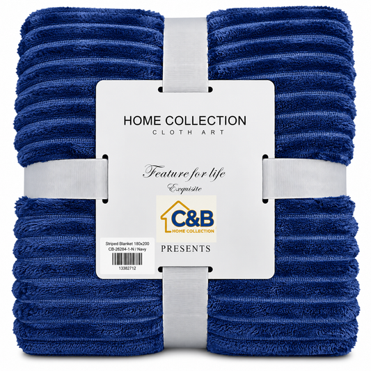 Stripped Blanket 180x200-Navy