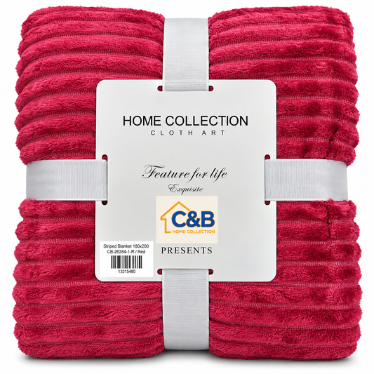 Stripped Blanket 180x200-Red