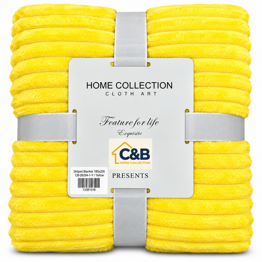 Stripped Blanket 180x200-Yellow