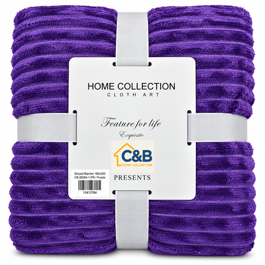 Stripped Blanket 180x200-Purple