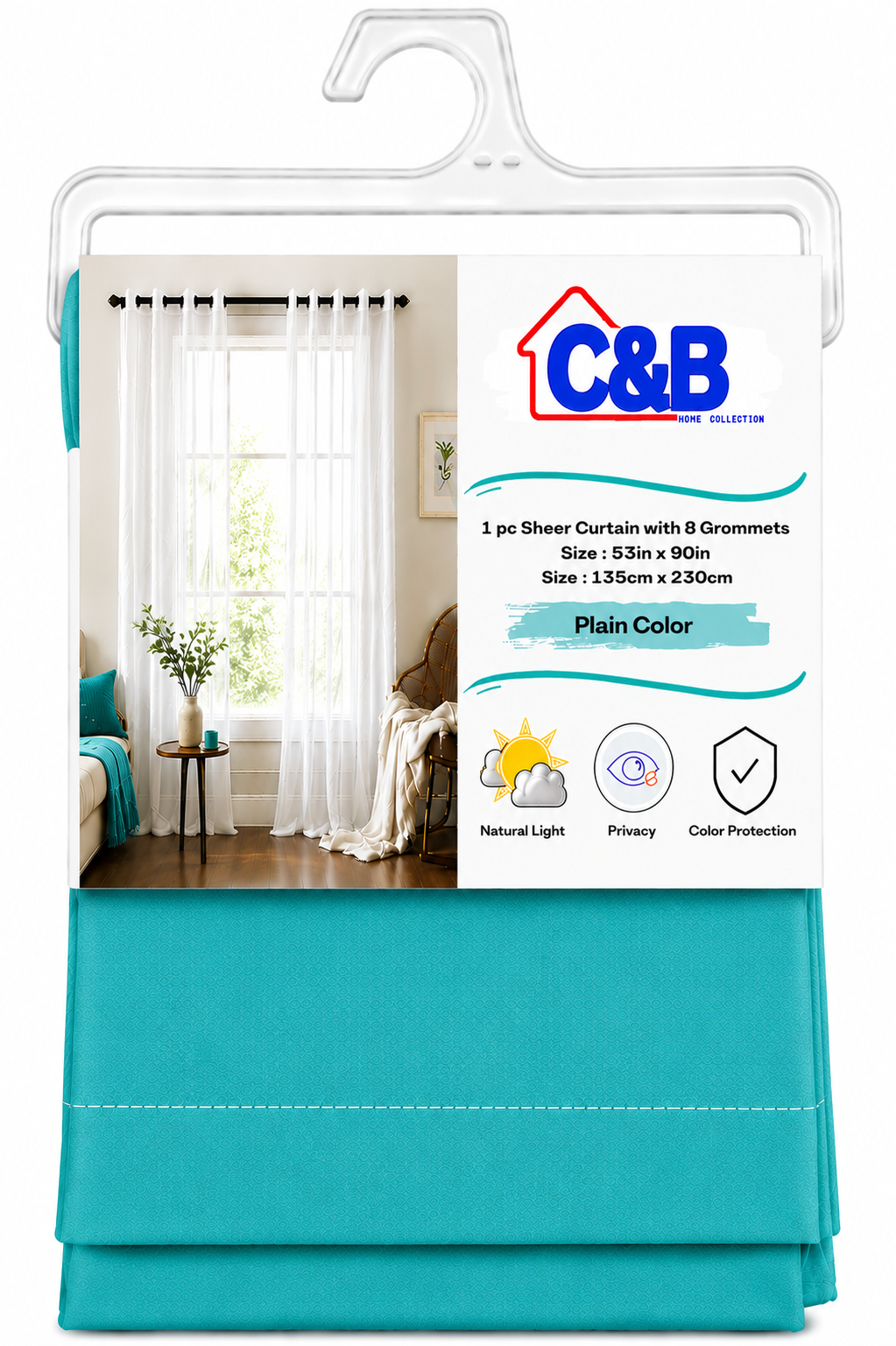 135 × 230 cm Sheer Curtains Standard (No Rings)