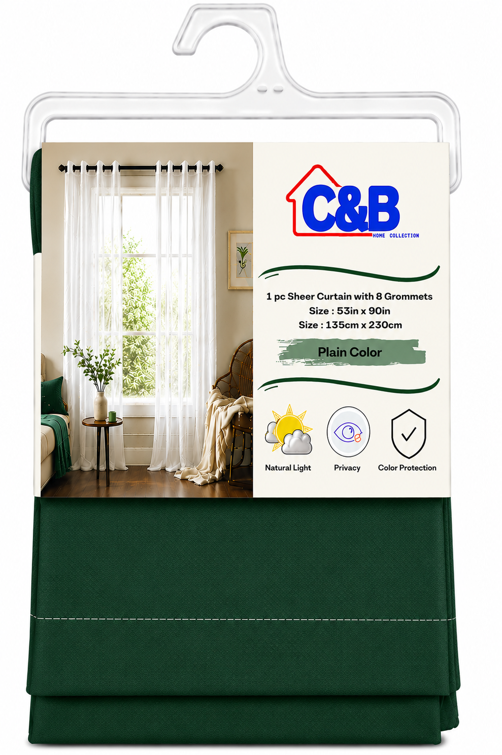 135 × 230 cm Sheer Curtains Standard (No Rings)