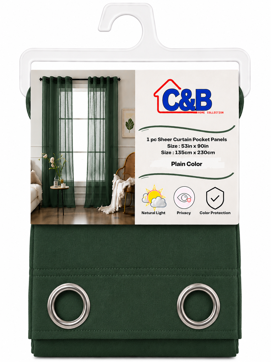 135 x 230 cm Sheer Curtains Standard (Rings O)