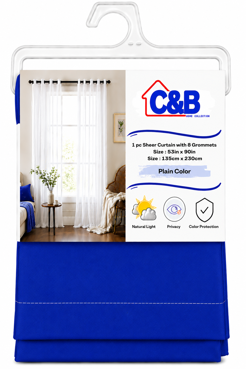 135 × 230 cm Sheer Curtains Standard (No Rings)