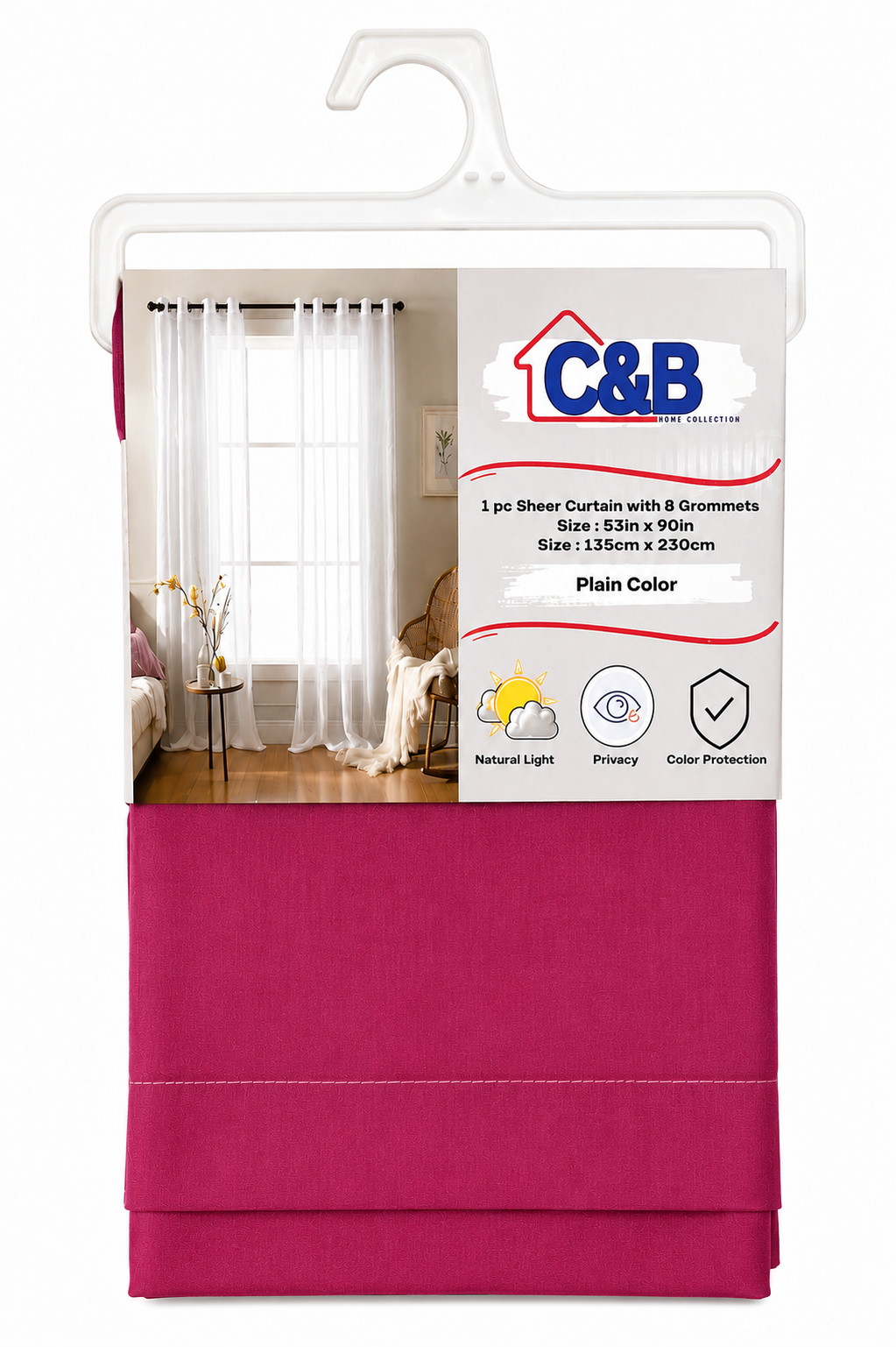 135 × 230 cm Sheer Curtains Standard (No Rings)