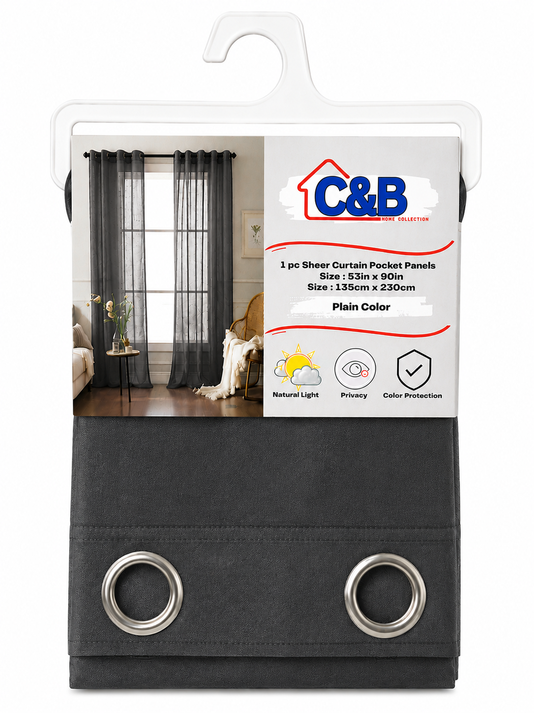 135 x 230 cm Sheer Curtains Standard (Rings O)