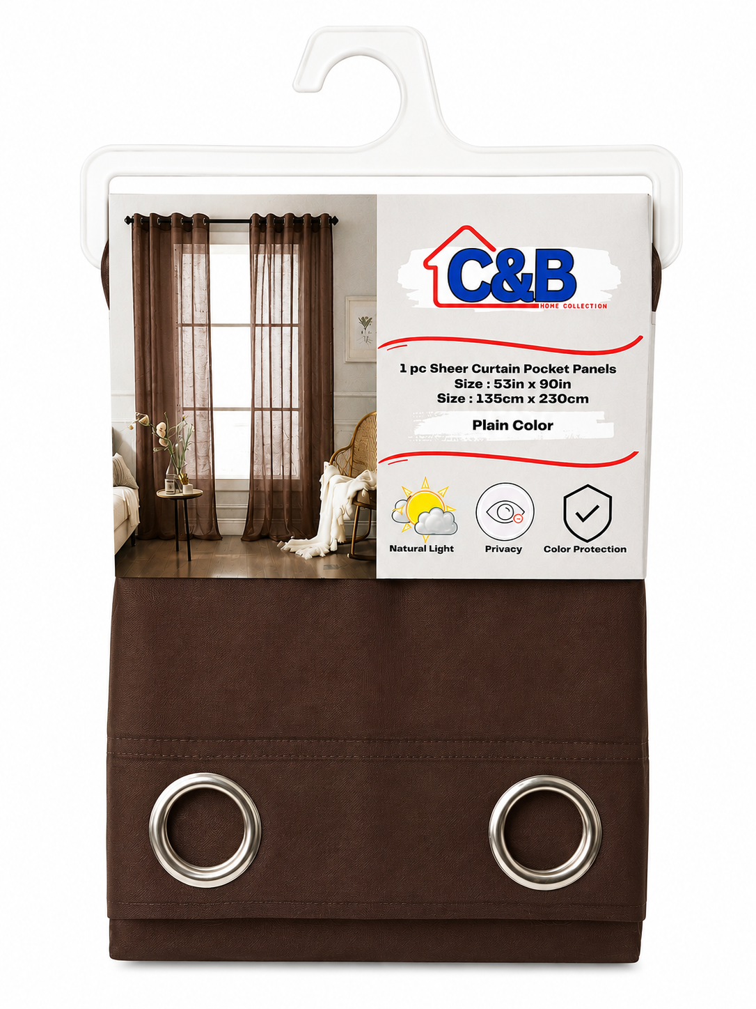 135 x 230 cm Sheer Curtains Standard (Rings O)