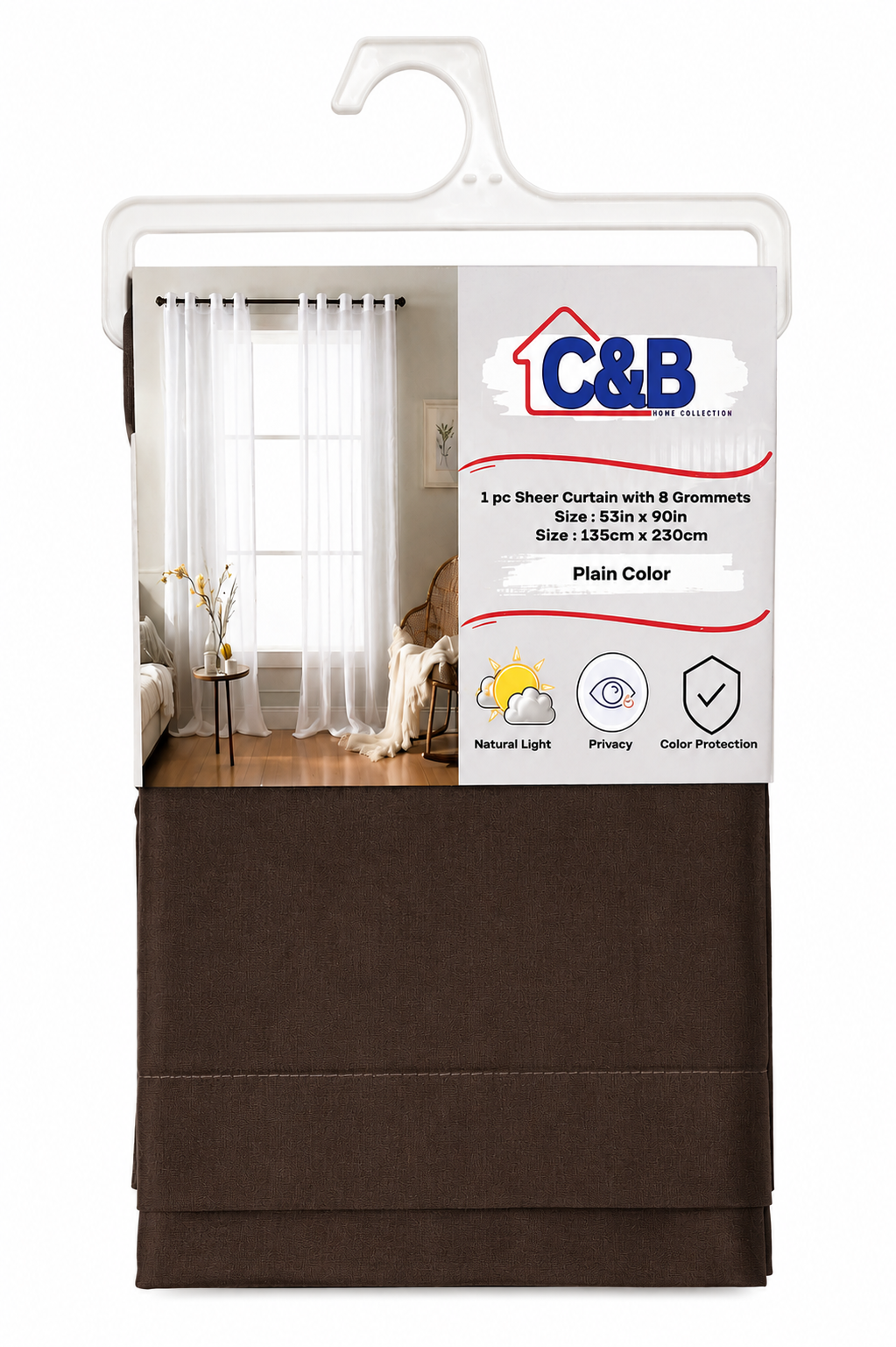 135 × 230 cm Sheer Curtains Standard (No Rings)