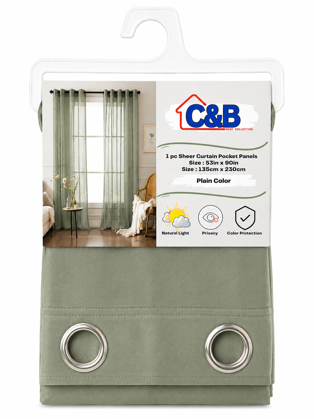 135 x 230 cm Sheer Curtains Standard (Rings O)