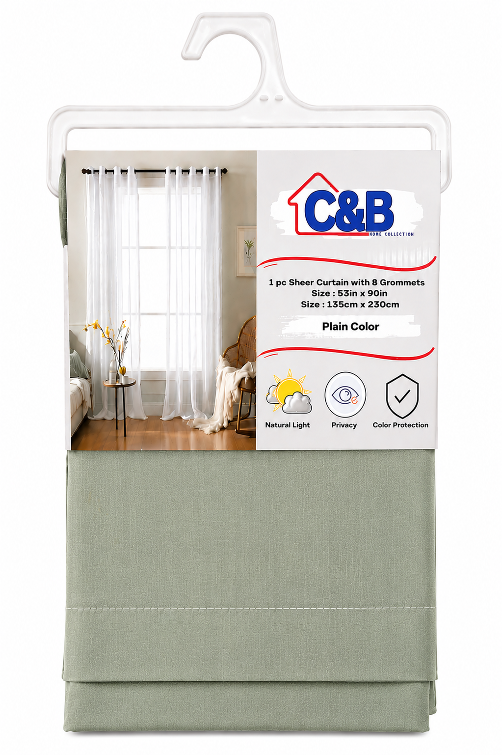 135 × 230 cm Sheer Curtains Standard (No Rings)