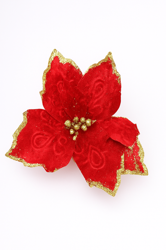 Red + Gold  Christmas Flower