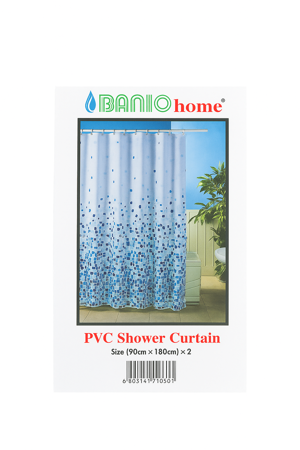 Banio Home PVC Shower Curtain-(90 cm × 180 cm) × 2