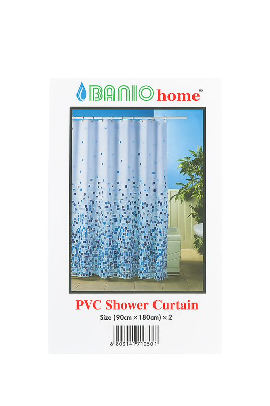 Banio Home PVC Shower Curtain-(90 cm × 180 cm) × 2