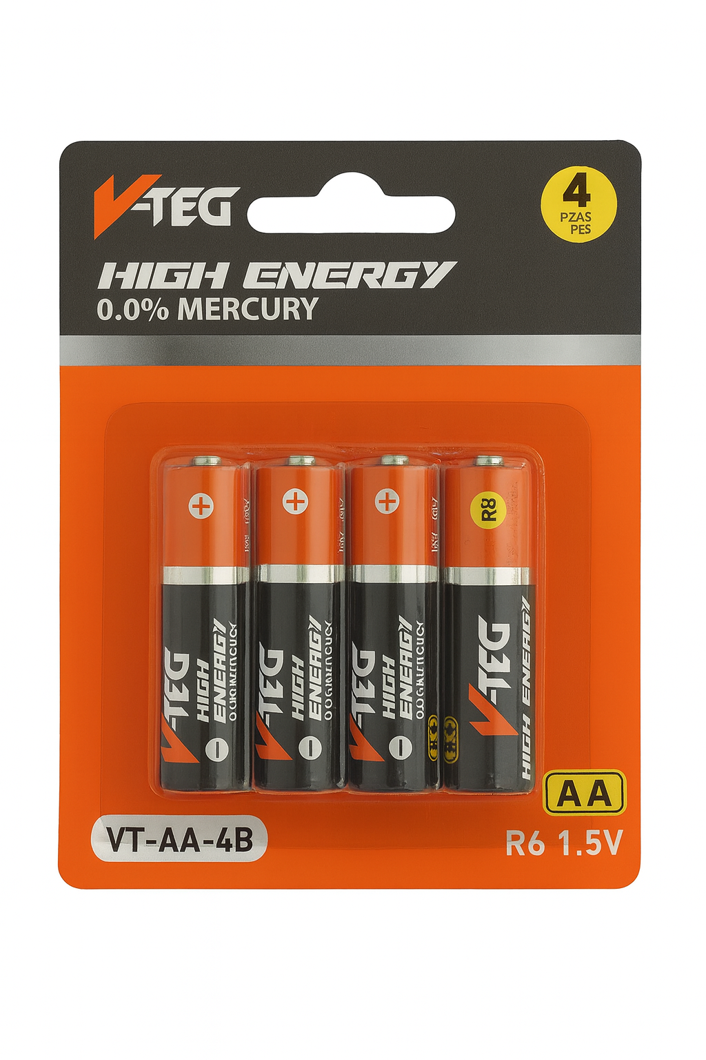 V-TEG High Energy AA Batteries – 4-Pack