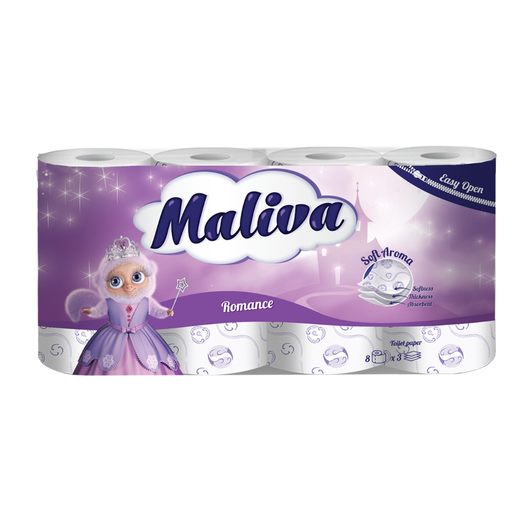 Maliva Romance Toilet Paper – 3 Ply – 8 Rolls