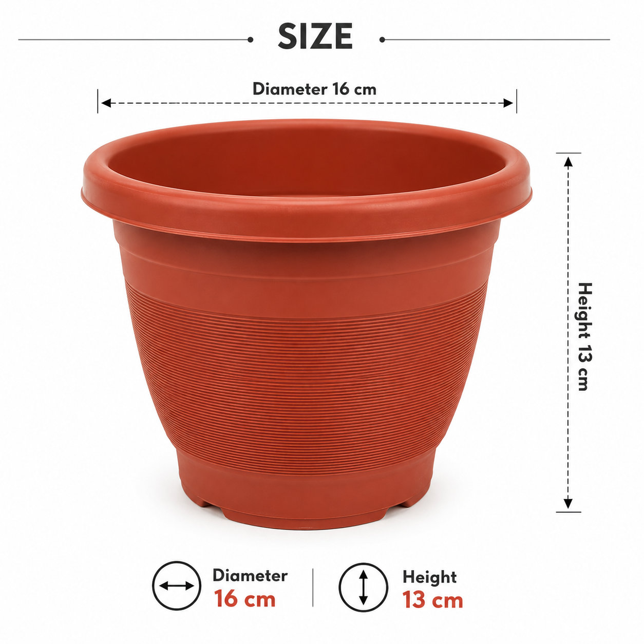 Plastic Round Flower Pot – Multiple Sizes