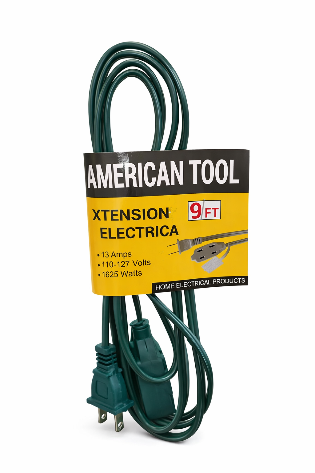 American Tool Electrical Extension Cord – 9 FT GREEN