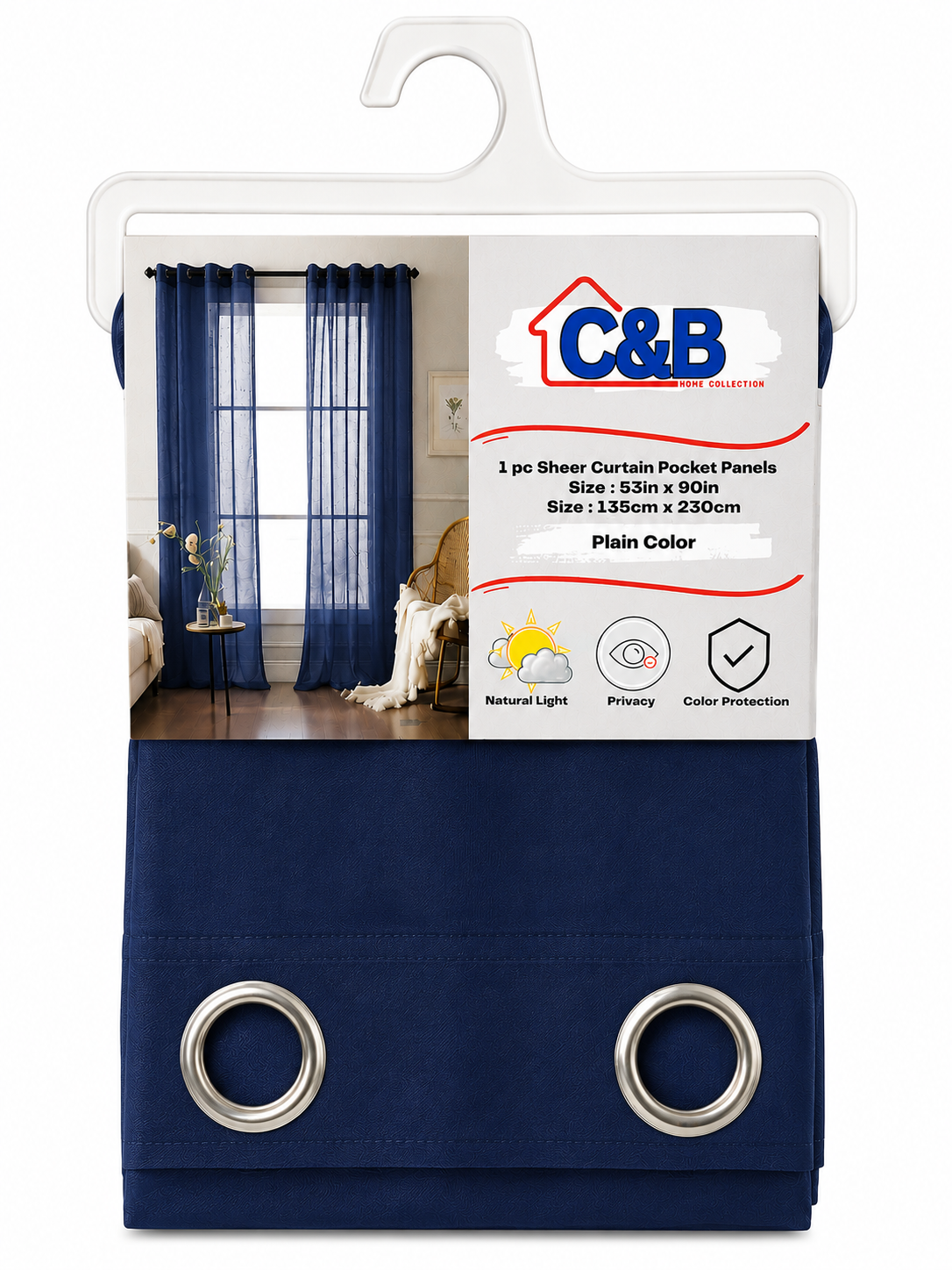 135 x 230 cm Sheer Curtains Standard (Rings O)
