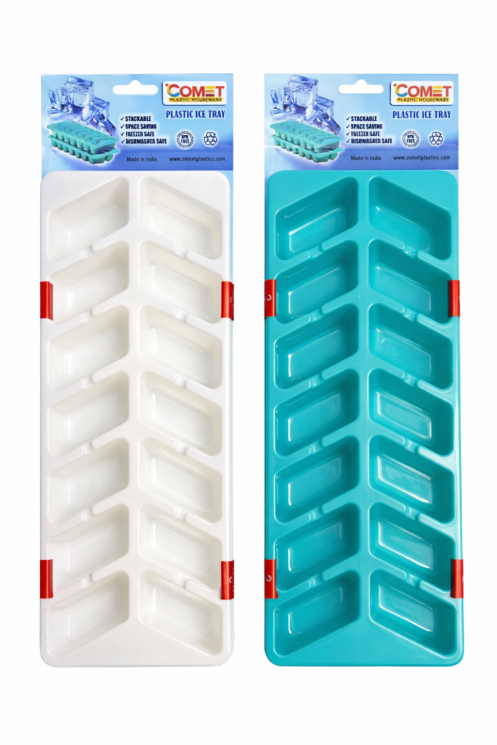 Stackable Freezer Ice Cube Tray x 2 Pcs