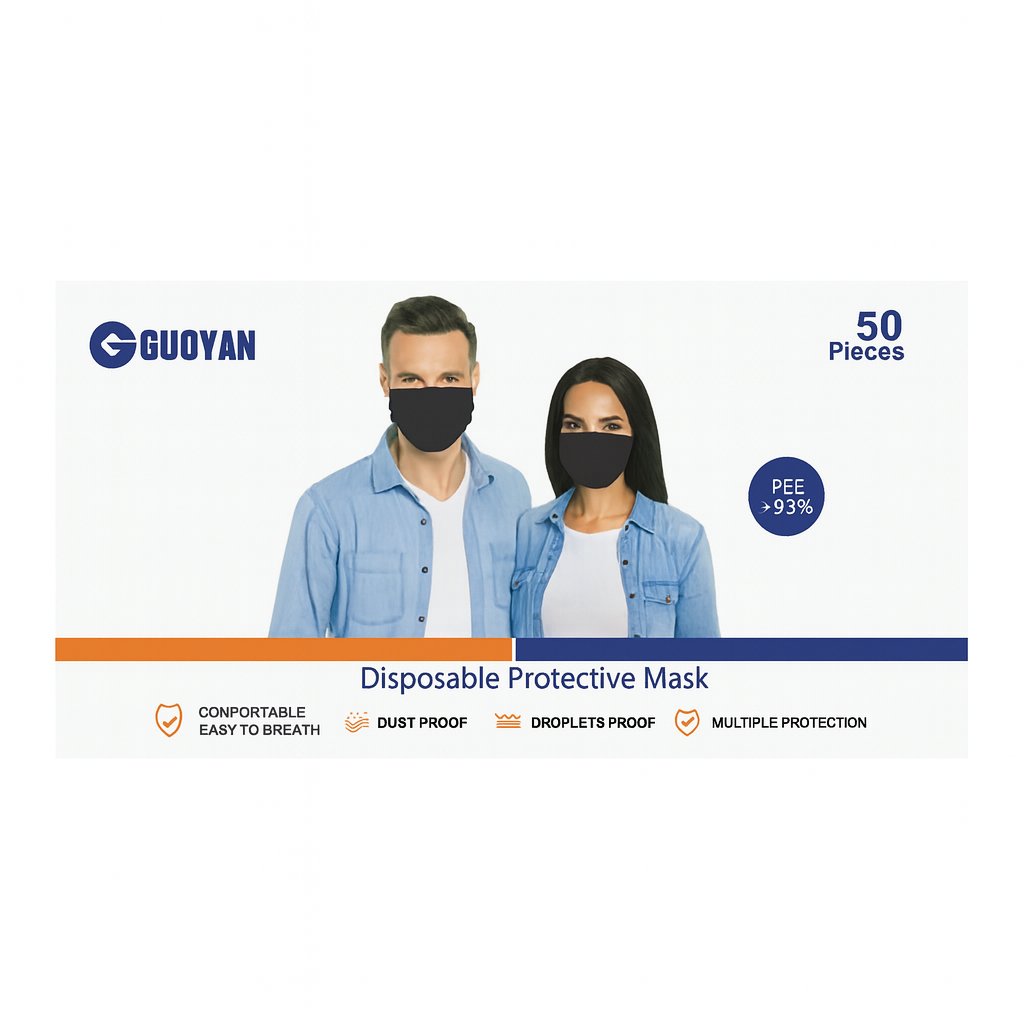 Guoyan Disposable Protective Mask (50 Pieces)