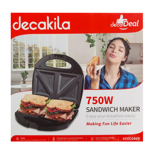 Decakila 750W Sandwich Maker (Model: KEEC046B)