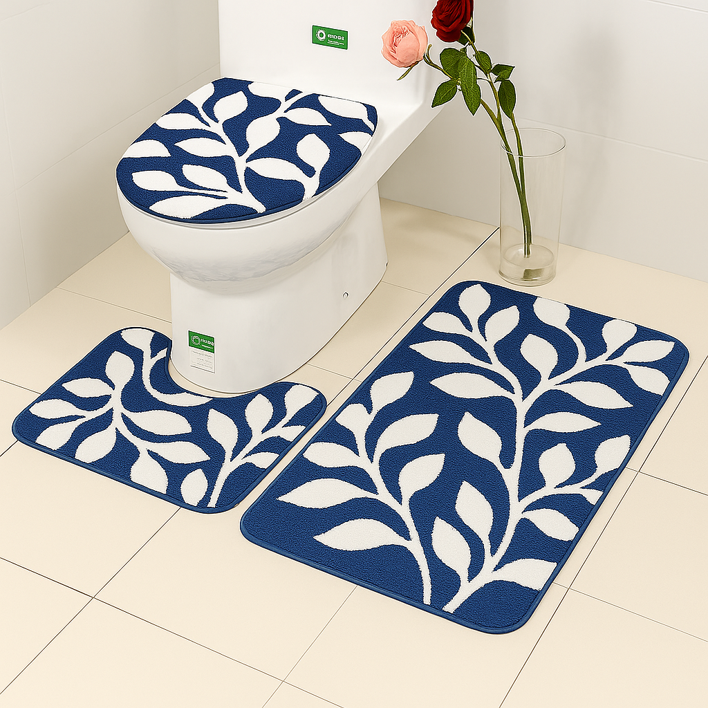 Florid 3-Pcs Bathroom Mat Set