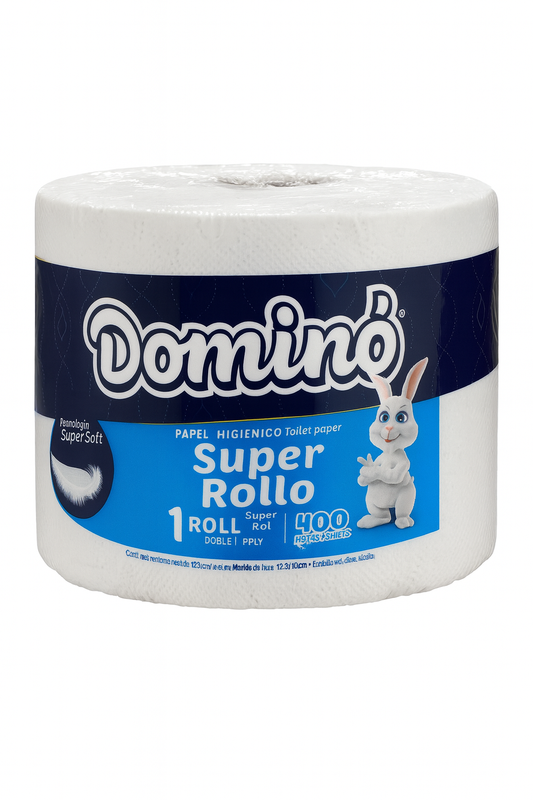 Dominò Super Rollo – 2-Ply Toilet Paper | 1 Roll (400 Sheets)