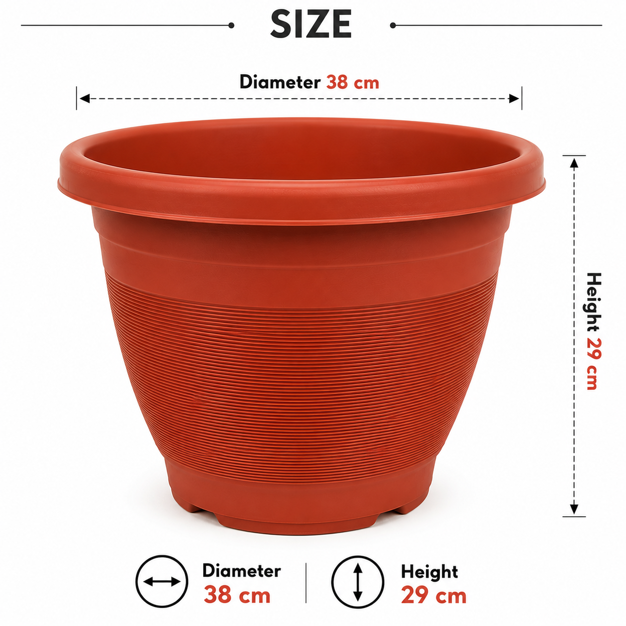 Plastic Round Flower Pot – Multiple Sizes