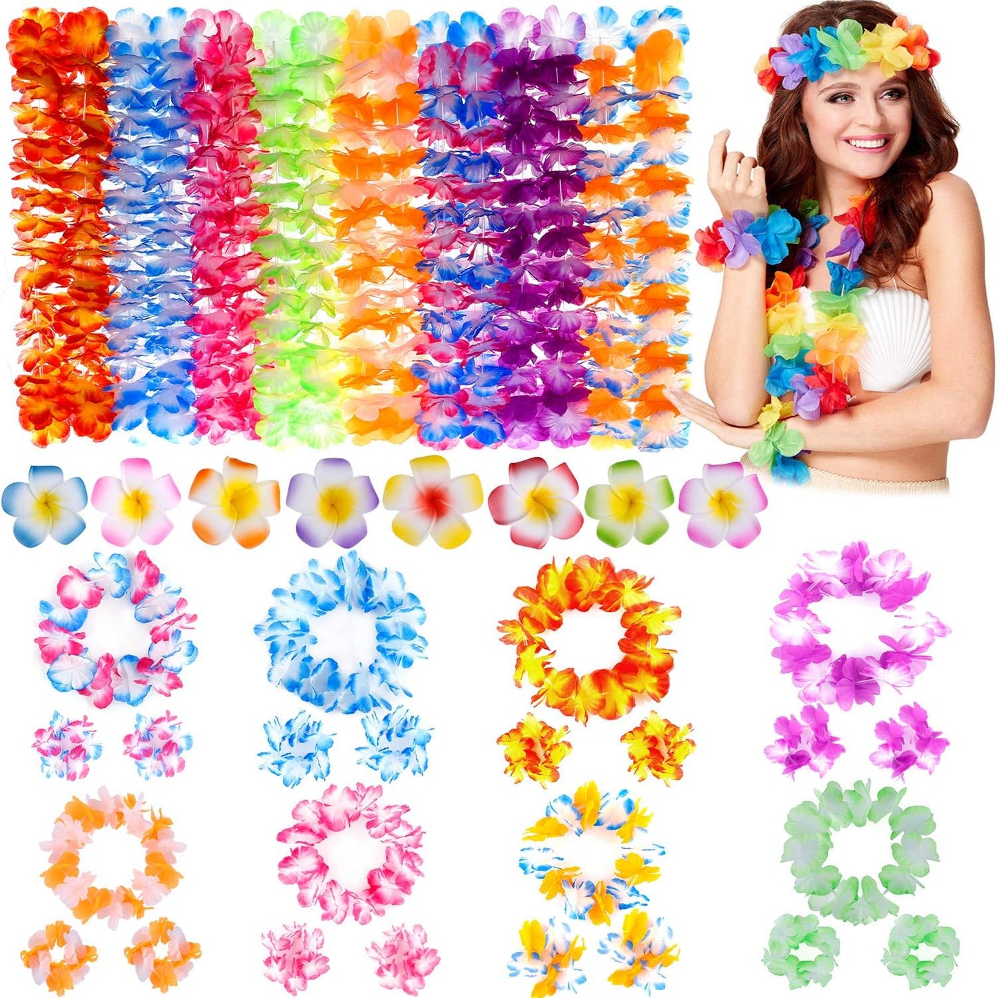 Hawaiian Flower Leis Set – Luau & Carnival Party Accessories