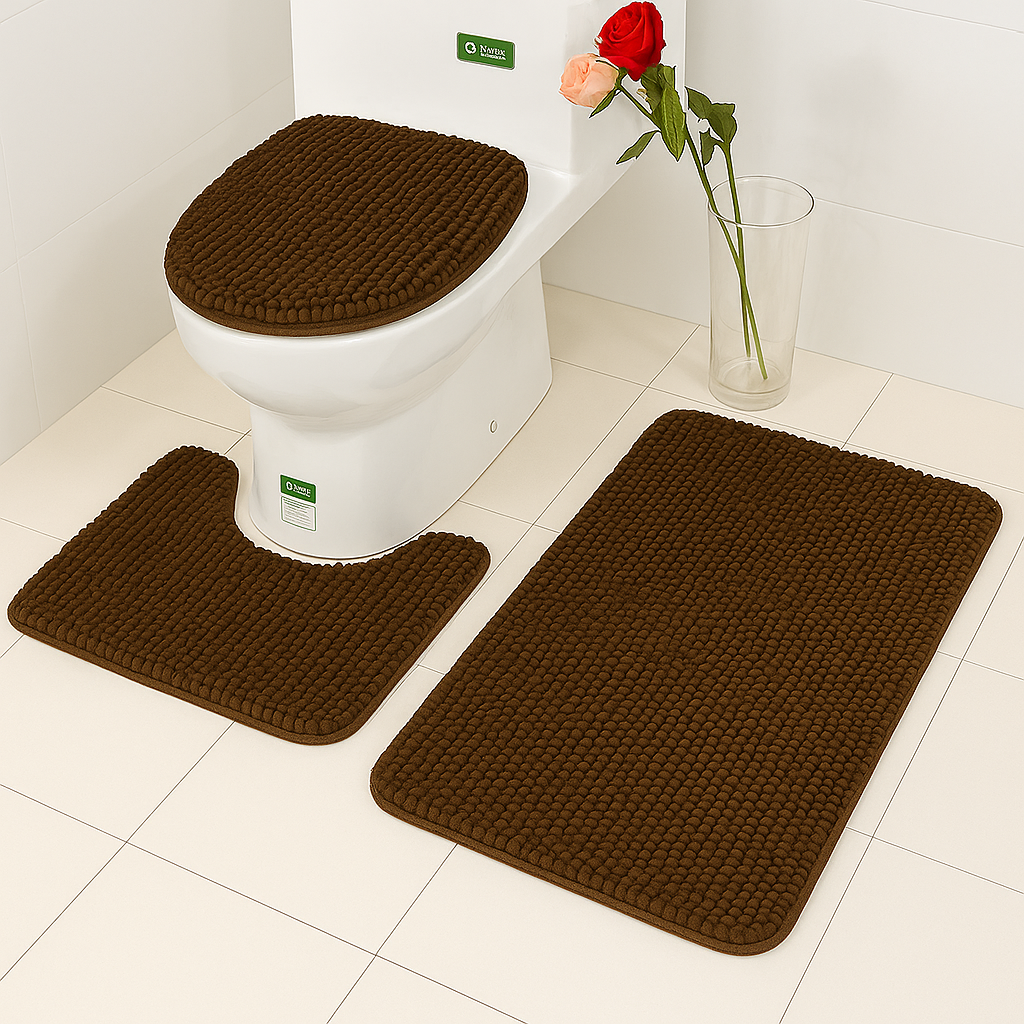 Bobbly 3-Pcs Bathroom Mat Set