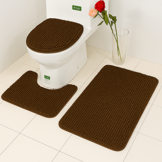 Bobbly 3-Pcs Bathroom Mat Set