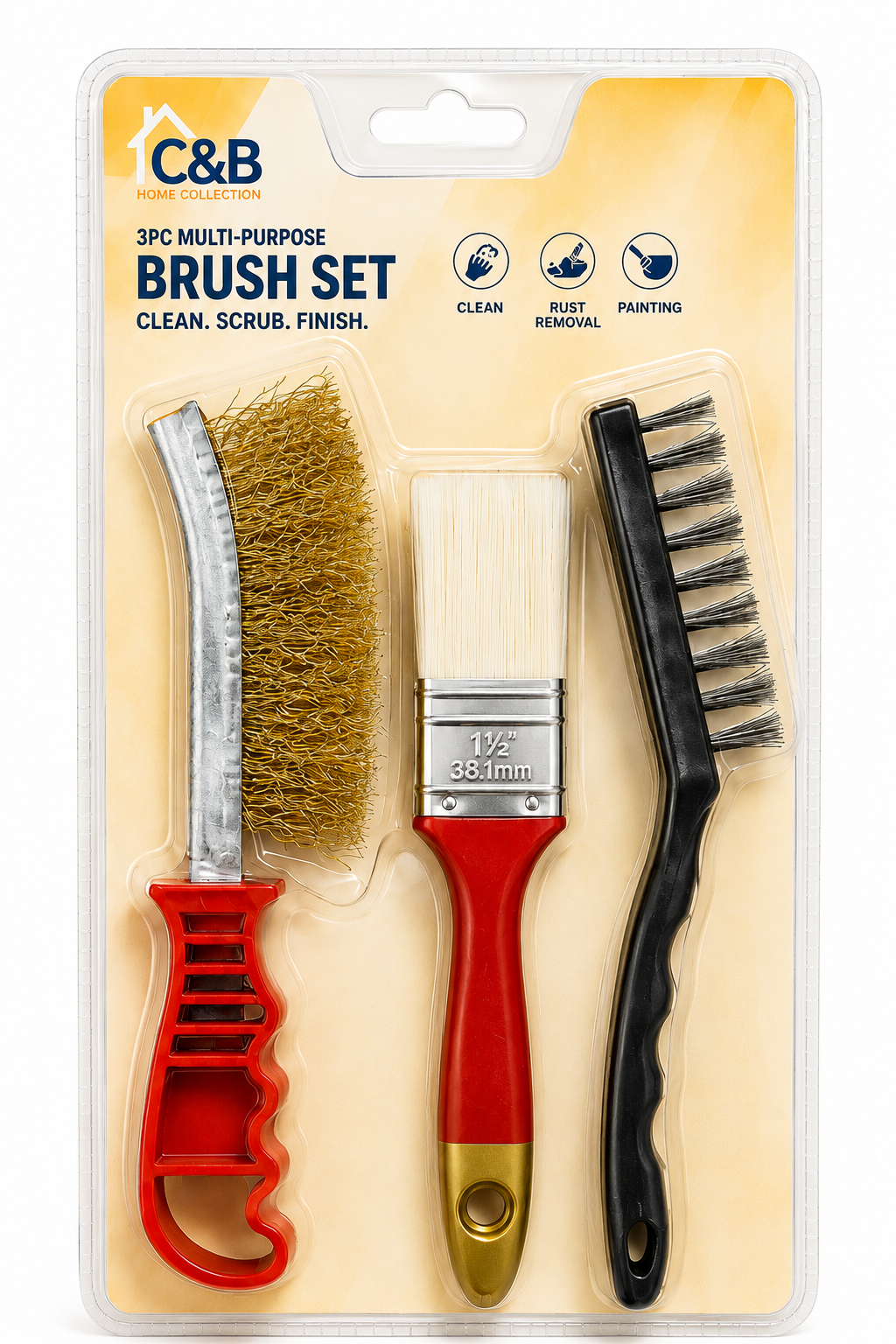 3-Piece Multi-Purpose Brush Set