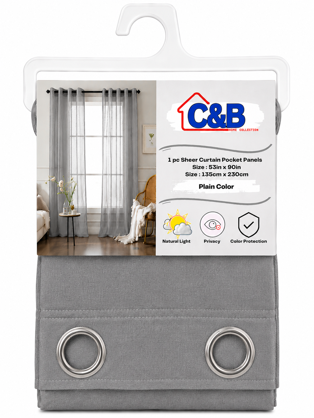 135 x 230 cm Sheer Curtains Standard (Rings O)