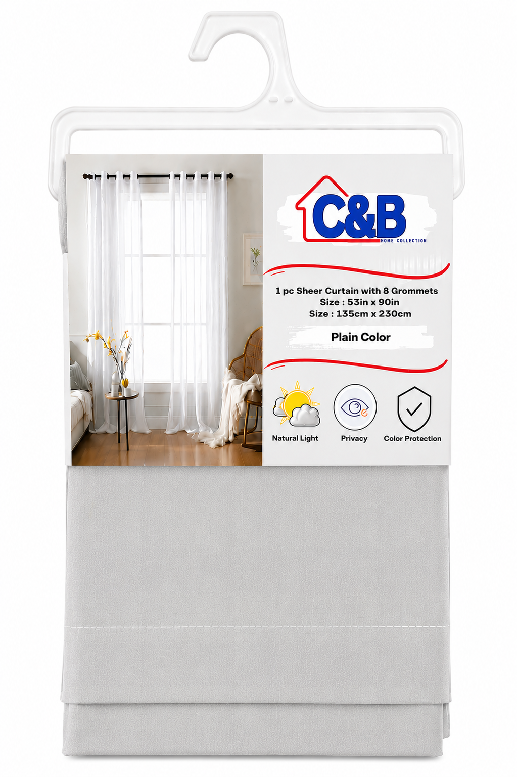 135 × 230 cm Sheer Curtains Standard (No Rings)