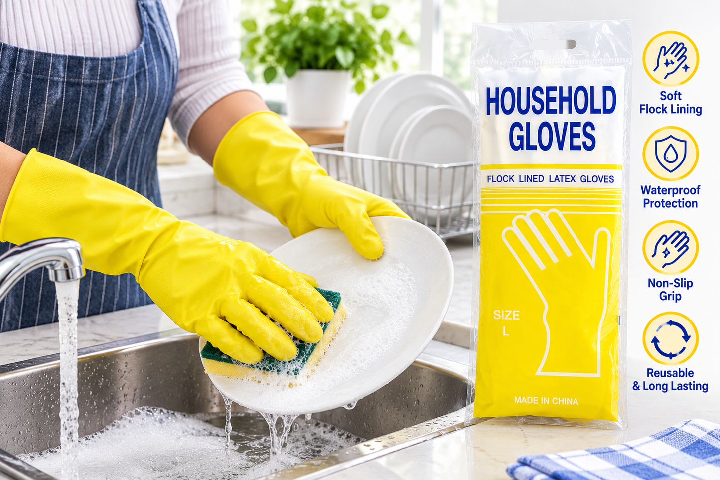 Household Latex Cleaning Gloves