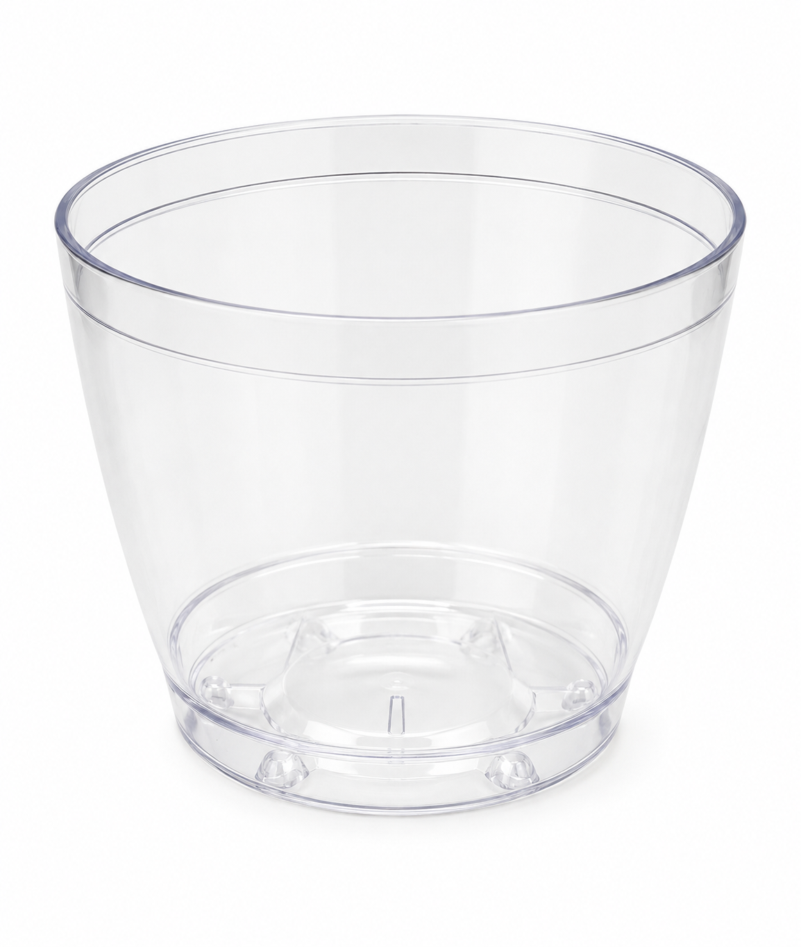 Clear Plastic Plant Pot with Drainage Base