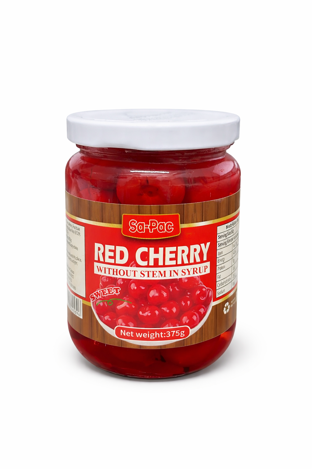 Sa-Pac Red Cherries Without Stem in Syrup – 375g