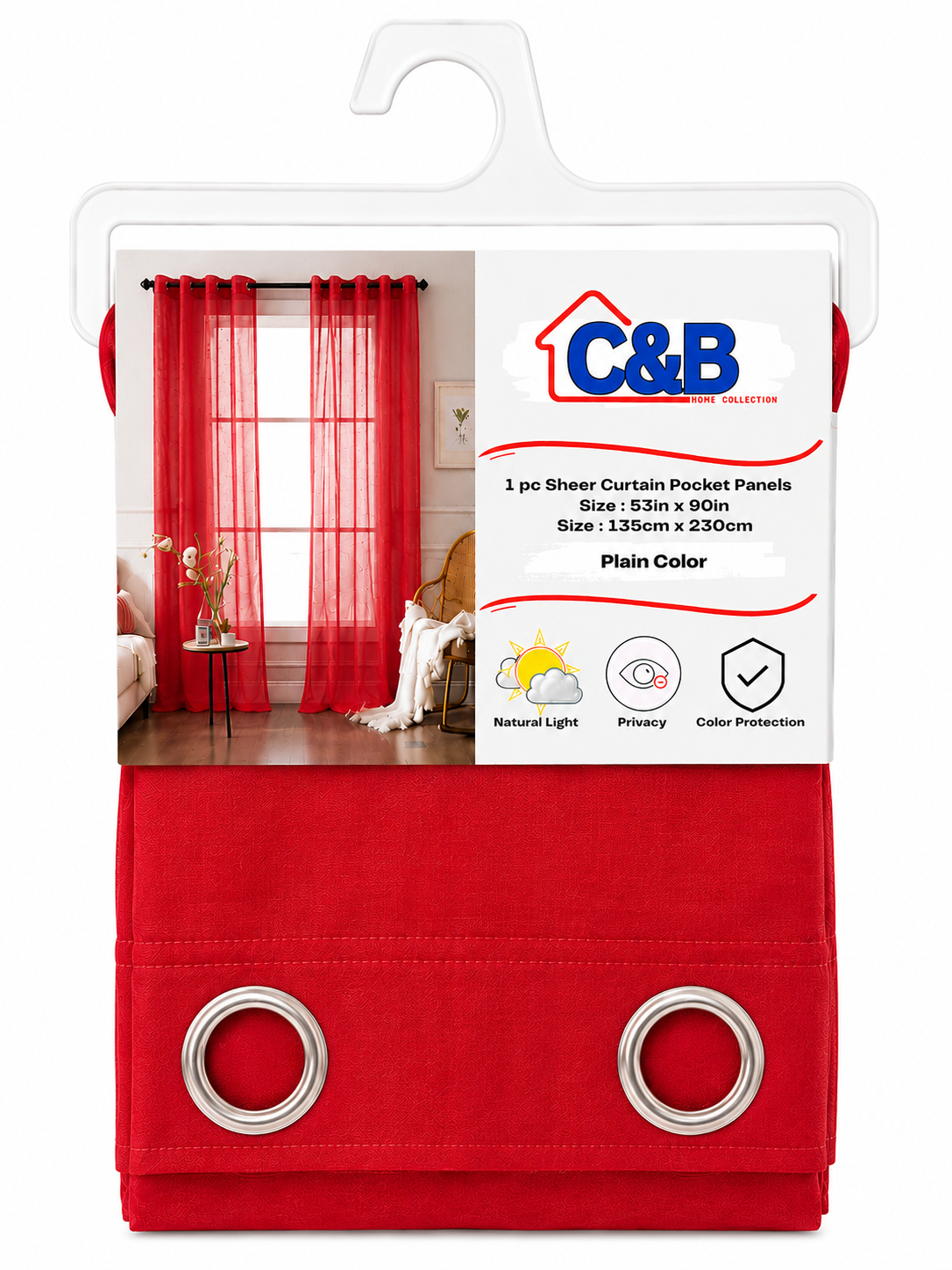 135 x 230 cm Sheer Curtains Standard (Rings O)