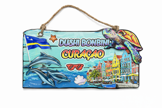 Curaçao “Dushi Bonbini” Decorative Hanging Sign