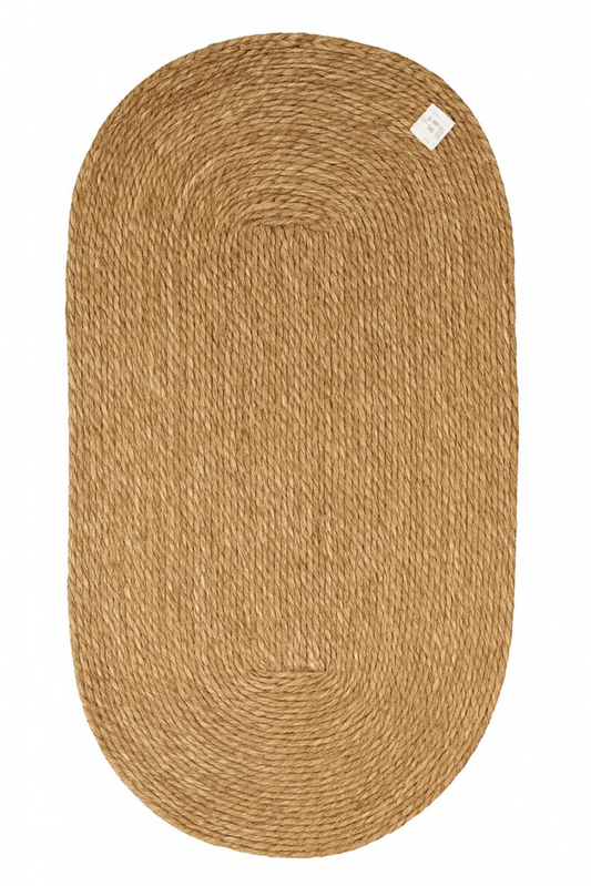 Oval Jute Woven Mat – 80 cm × 120 cm