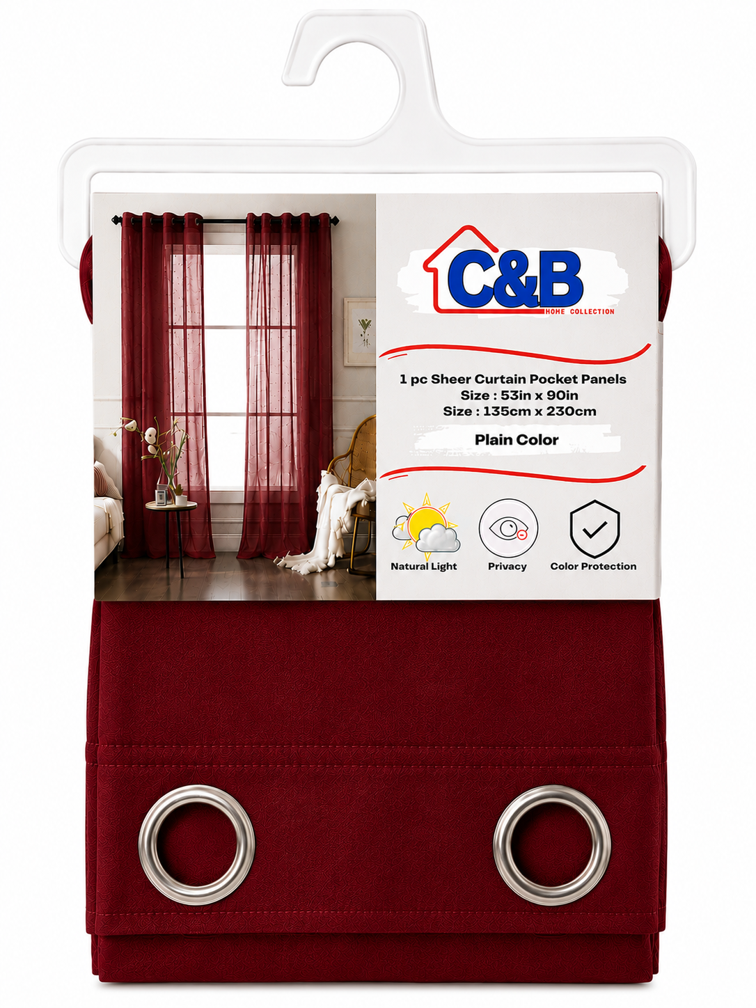 135 x 230 cm Sheer Curtains Standard (Rings O)