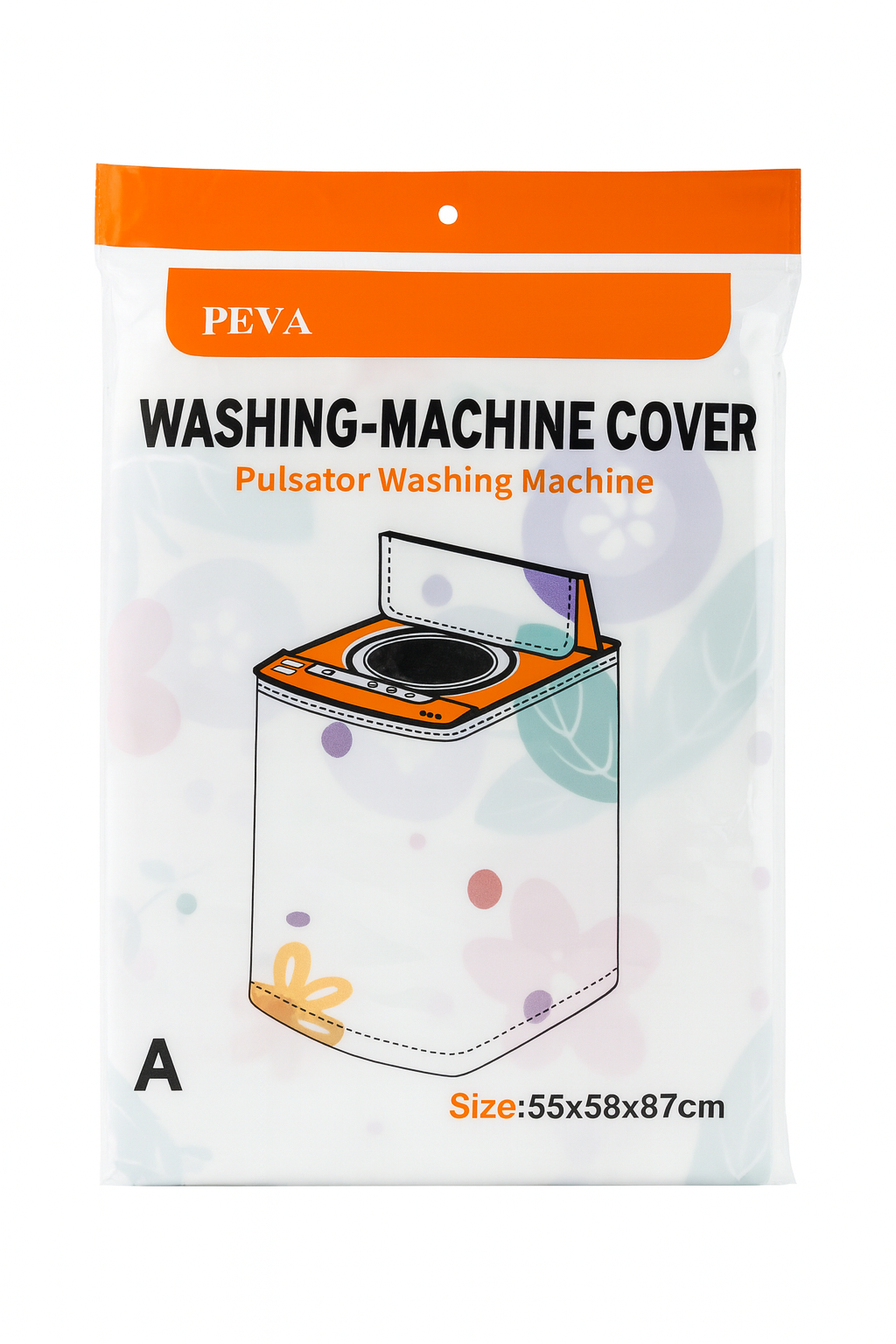 PEVA Washing Machine Cover – Top Load (Pulsator Type) Size: 55 × 58 × 87 cm