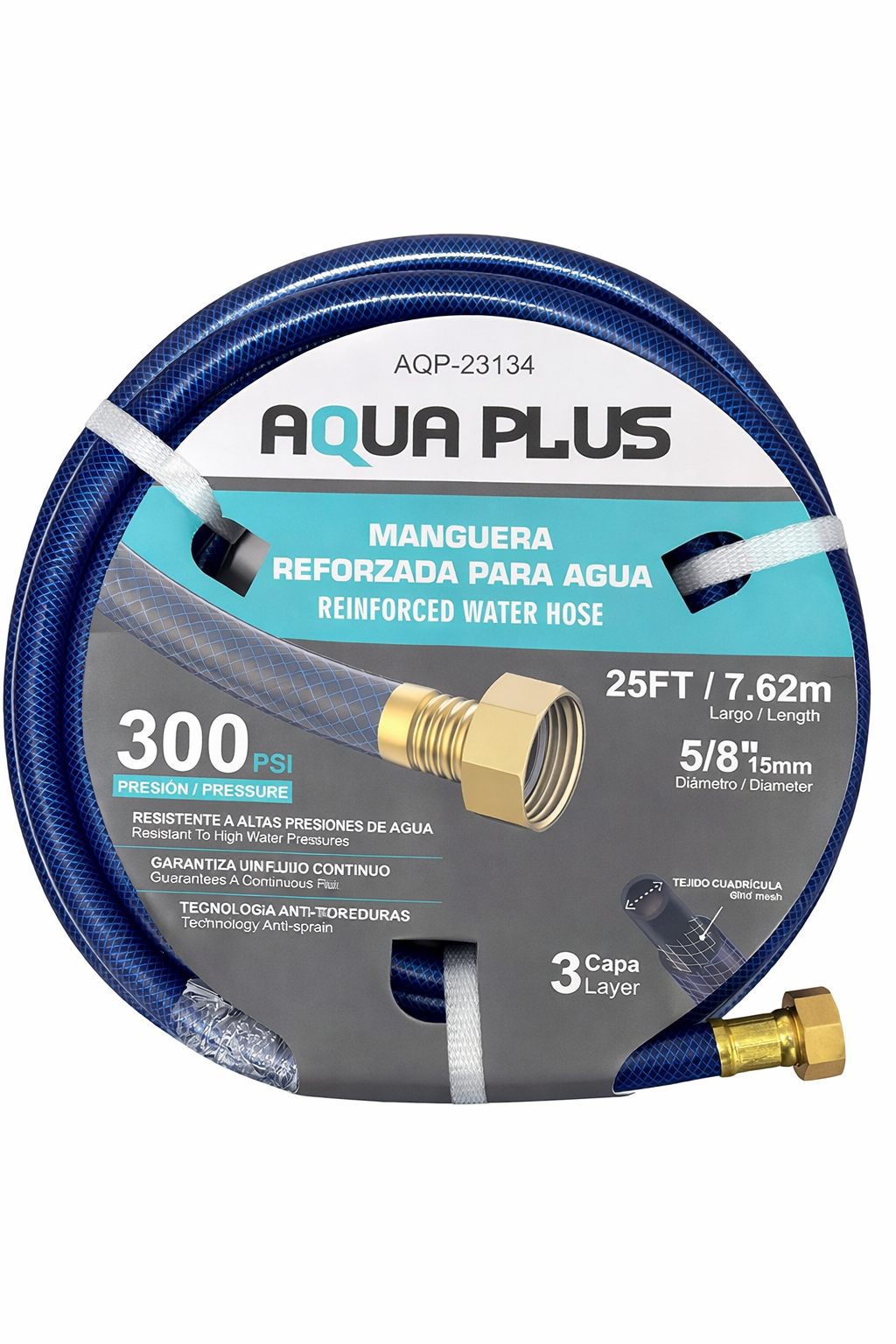 Aqua Plus Reinforced Water Hose – 25ft (7.62m)