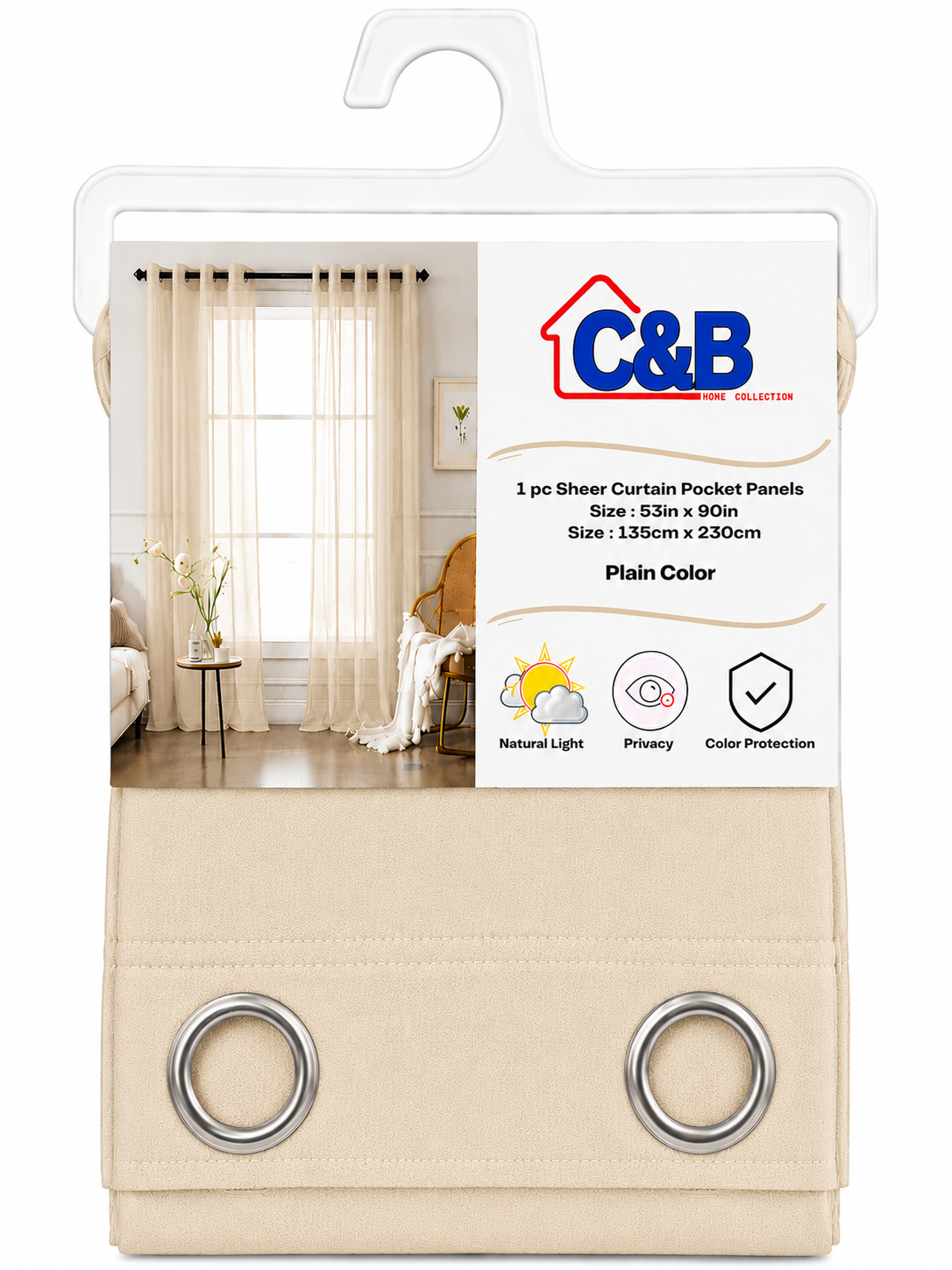 135 x 230 cm Sheer Curtains Standard (Rings O)