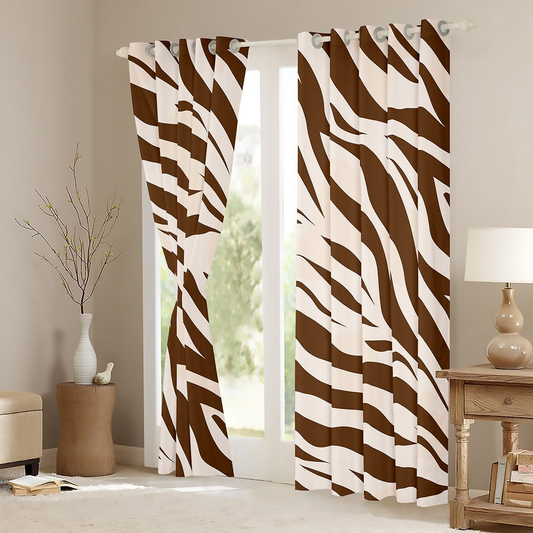 Brown Zebra Pattern Curtain